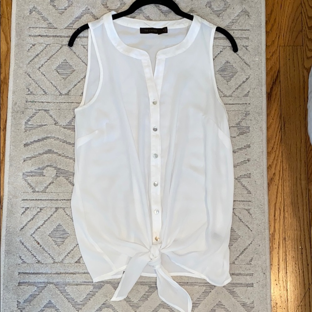 White Sheer Tie Shirt